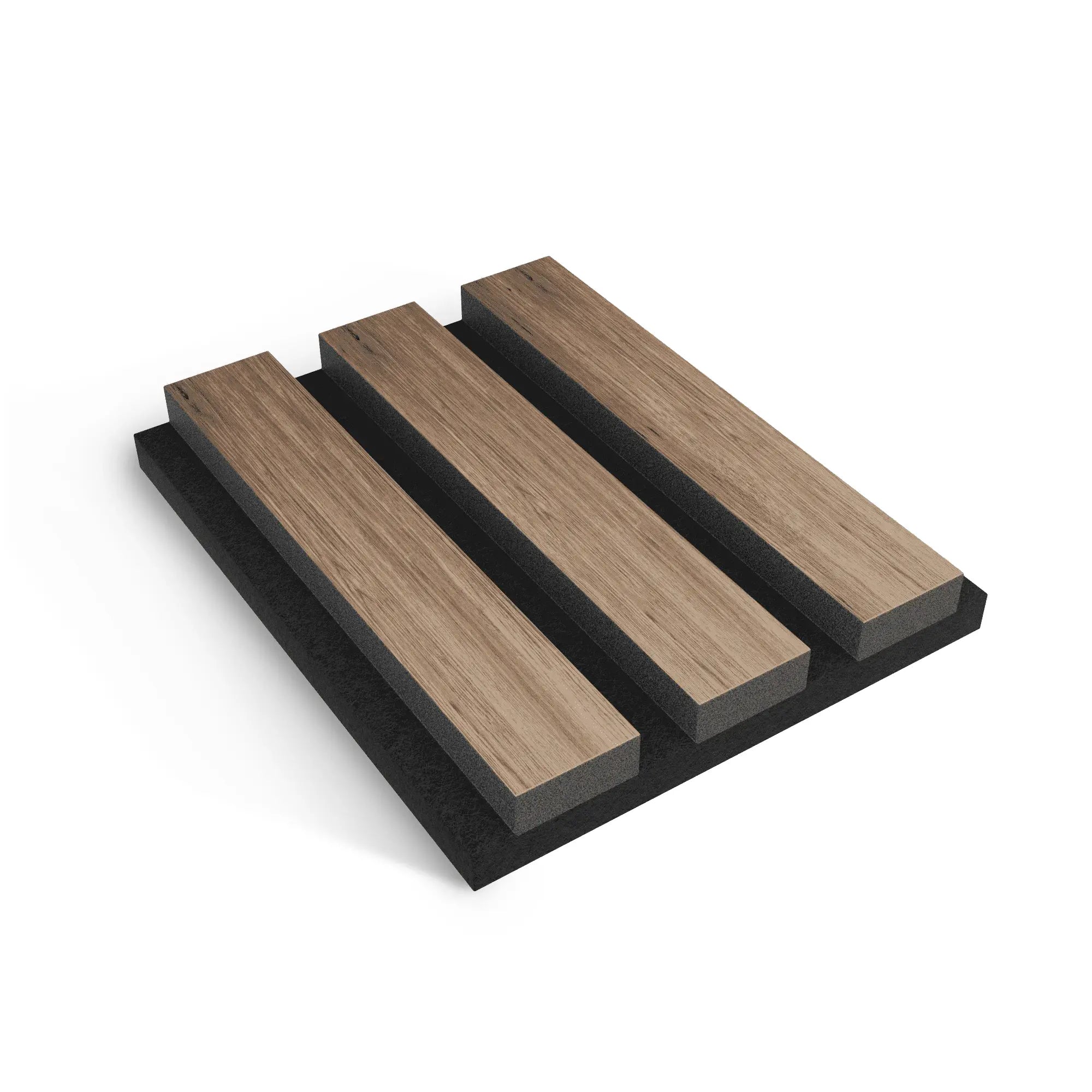 Acoustic MDF Wood Slat Wall Panel Sample on white background DecorMania UK